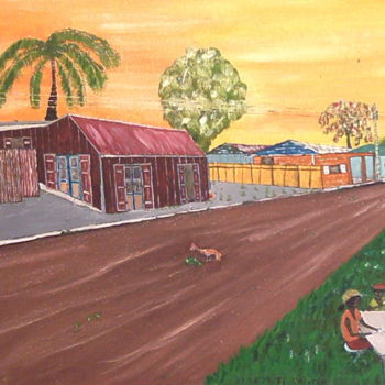 Painting titled "Fwapé domino là" by Jipé Fronton, Original Artwork, Oil