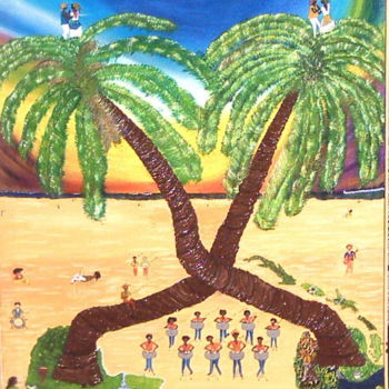 Pintura titulada "Trinidad banb  d 92…" por Jipé Fronton, Obra de arte original, Carbón