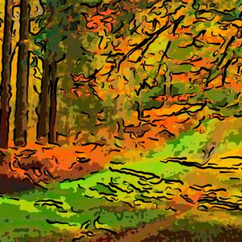 Arte digitale intitolato "Autumn Leaves" da Jack Cash Jr, Opera d'arte originale