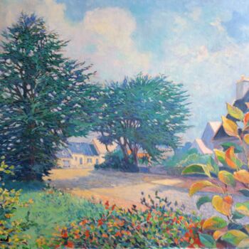 Pintura titulada "Cyprès au jardin du…" por Jm Guenard, Obra de arte original, Oleo