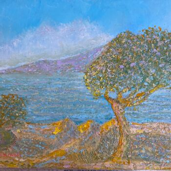 Painting titled "Plage de l’Isolella…" by Jm Mariani, Original Artwork, Oil