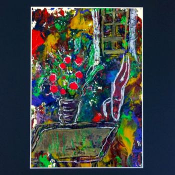 Painting titled "Intérieur au bouquet" by Jean-Marc Zabouri, Original Artwork