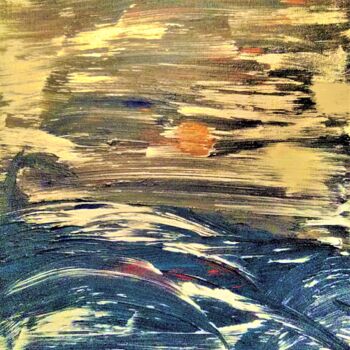 Painting titled "SUNSET ON TURBULENT…" by Jmsbell, Original Artwork, Acrylic