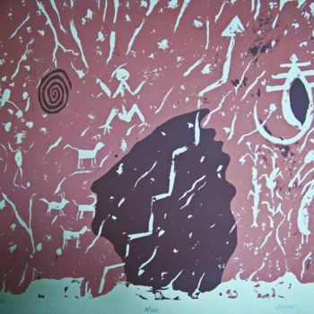 Estampas & grabados titulada "Anasazi: Retrospect…" por Jo Moore, Obra de arte original, Serigrafía