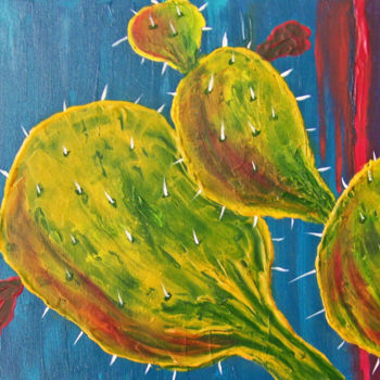 Painting titled "Prickly Pears I" by Jo Moore, Original Artwork, Oil