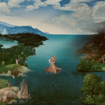 「Traversée du monde…」というタイトルの絵画 Joachim Patinierによって, オリジナルのアートワーク, オイル