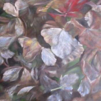 Schilderij getiteld "Foliage 5" door Joanne Mumford, Origineel Kunstwerk, Olie Gemonteerd op Frame voor houten brancard