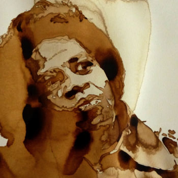 「James Brown」というタイトルの絵画 Joany Régibierによって, オリジナルのアートワーク, 水彩画