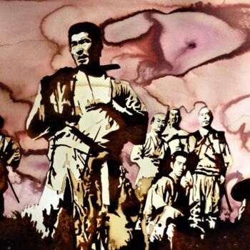 Peinture intitulée "Seven samurai" par Joany Régibier, Œuvre d'art originale, Aquarelle