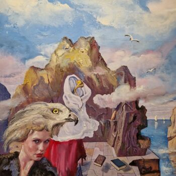 Peinture intitulée "Mente voladora" par Joaquin Sabaté Casanova (Quimet Sabaté Casanova), Œuvre d'art originale, Peinture nu…