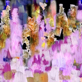 Digital Arts titled ""Nuit magique" vari…" by Jocelyne Dupuis (Jo Dupuis), Original Artwork, Digital Painting Mounted on Woo…