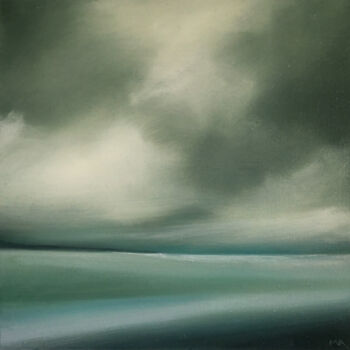 Painting titled "The Edge Of Teal -…" by Mullo, Original Artwork, Oil