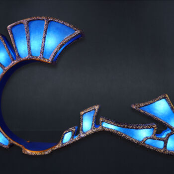 Design intitulée "Bleu Andromède" par Joël Bartz, Œuvre d'art originale, Luminaire