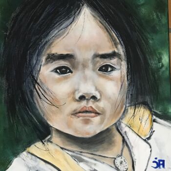 Painting titled "Jeune vietnamienne" by Joele Ardans, Original Artwork, Acrylic