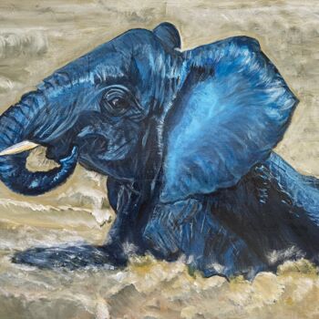 "Elephant in blue" başlıklı Tablo Joele Ardans tarafından, Orijinal sanat, Akrilik