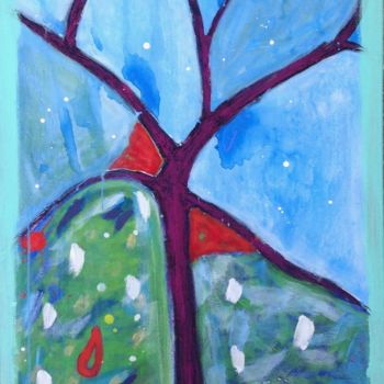 Painting titled "L'hiver" by Joëlle Dubois, Original Artwork, Acrylic