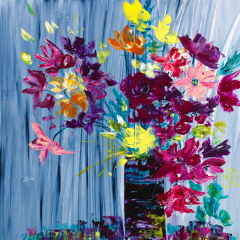 Malerei mit dem Titel "Big Bang sur papier…" von Joelle Kem Lika, Original-Kunstwerk, Acryl