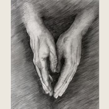 Dibujo titulada "Hands.jpg" por Johann Krammer, Obra de arte original, Lápiz