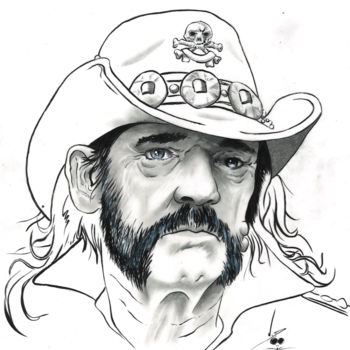 Drawing titled "Lemmy" by John Creekmore, Original Artwork, Ink