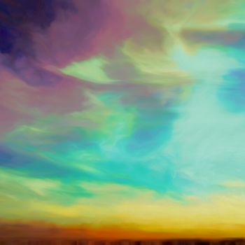 Digital Arts titled "Summer Sky" by Jokannan, Original Artwork, Digital Painting