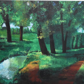 Peinture intitulée "peinture paysage pr…" par Joky, Œuvre d'art originale, Huile