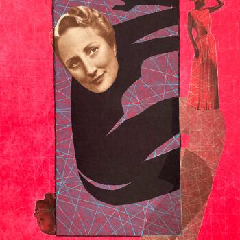 「To be a woman -5」というタイトルのコラージュ Jolanta Johnssonによって, オリジナルのアートワーク, アクリル