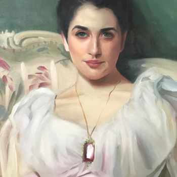 Painting titled "Detail of Lady Agnew" by Jolanta Limonada, Original Artwork, Oil