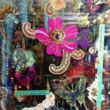 Collages titled "Papillons volent" by Jom, Original Artwork