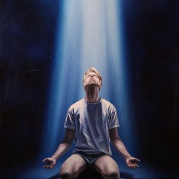 Painting titled "Abduct-T" by Jonathan Cloutier, Original Artwork, Oil Mounted on Wood Stretcher frame