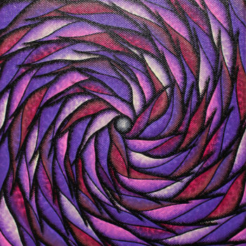 Painting titled "Spirale violacée" by Jonathan Pradillon, Original Artwork, Acrylic Mounted on Wood Stretcher frame