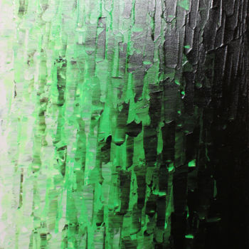제목이 "Fondu vert"인 미술작품 Jonathan Pradillon로, 원작, 아크릴 나무 들것 프레임에 장착됨