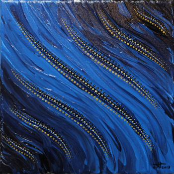 Peinture intitulée "Fluide bleu" par Jonathan Pradillon, Œuvre d'art originale, Acrylique Monté sur Châssis en bois
