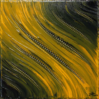 Painting titled "Fluide jaune." by Jonathan Pradillon, Original Artwork, Acrylic Mounted on Wood Stretcher frame