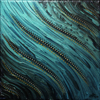 Malarstwo zatytułowany „Fluide bleu claire…” autorstwa Jonathan Pradillon, Oryginalna praca, Akryl Zamontowany na Drewniana…