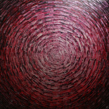 Pintura intitulada "Éclat rouge iridesc…" por Jonathan Pradillon, Obras de arte originais, Acrílico Montado em Armação em ma…