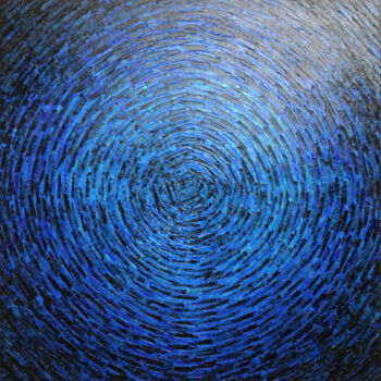 Painting titled "Grand éclat bleu et…" by Jonathan Pradillon, Original Artwork, Acrylic Mounted on Wood Stretcher frame