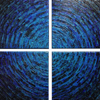 Peinture intitulée "Éclat bleu fragment…" par Jonathan Pradillon, Œuvre d'art originale, Acrylique Monté sur Châssis en bois