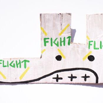 「FIGHT-FLIGHT」というタイトルの絵画 Jonathan Wainによって, オリジナルのアートワーク, アクリル