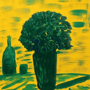 Рисунок под названием "Yellow flower" - Jora Poshytilo, Подлинное произведение искусства, Гуашь