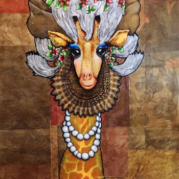 Pintura titulada "Jirafa" por Jorge Matheus, Obra de arte original, Acrílico Montado en Bastidor de camilla de madera