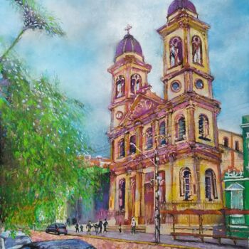 Картина под названием "Catedral Metropolit…" - Jorge Ferreira, Подлинное произведение искусства, Пастель
