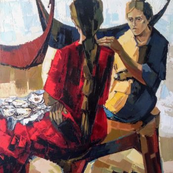 Pittura intitolato "Femmes de pecheurs.…" da Jori Duran, Opera d'arte originale, Olio