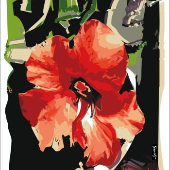 Digital Arts titled "Hibiscus rouge" by Georges Allin (JorJ), Original Artwork, Digital Painting