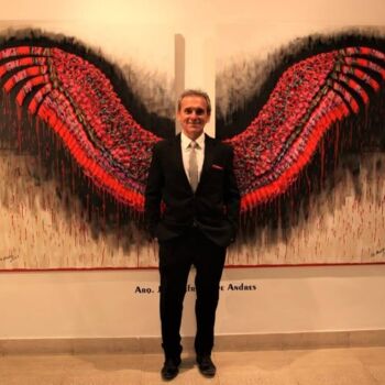 Colagens intitulada "Lucifer... ángel o…" por Jose De Andrés, Obras de arte originais, Acrílico