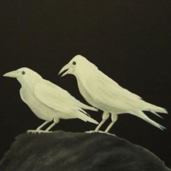 Pintura intitulada "WHITE CROWS" por José Pedro, Obras de arte originais