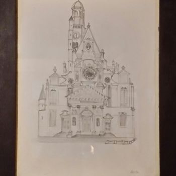 Drawing titled "Sante Geneviève" by Jose Sousa, Original Artwork