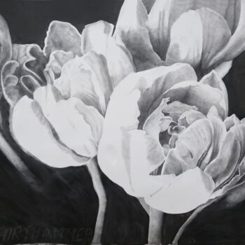 Drawing titled "white on black" by Josef Hirthammer, Original Artwork, Charcoal