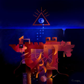 Painting titled ""El Ojo de Dios"" by Jose Luis Santamaria Campos, Original Artwork, Oil