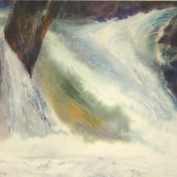 Peinture intitulée "overflow" par Joseph Caldwell, Œuvre d'art originale, Aquarelle