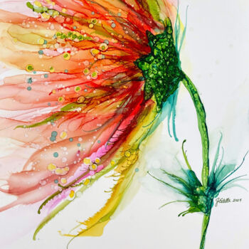 Digital Arts με τίτλο "Wind Swept Flower" από Josephine Estelle, Αυθεντικά έργα τέχνης, Μελάνι